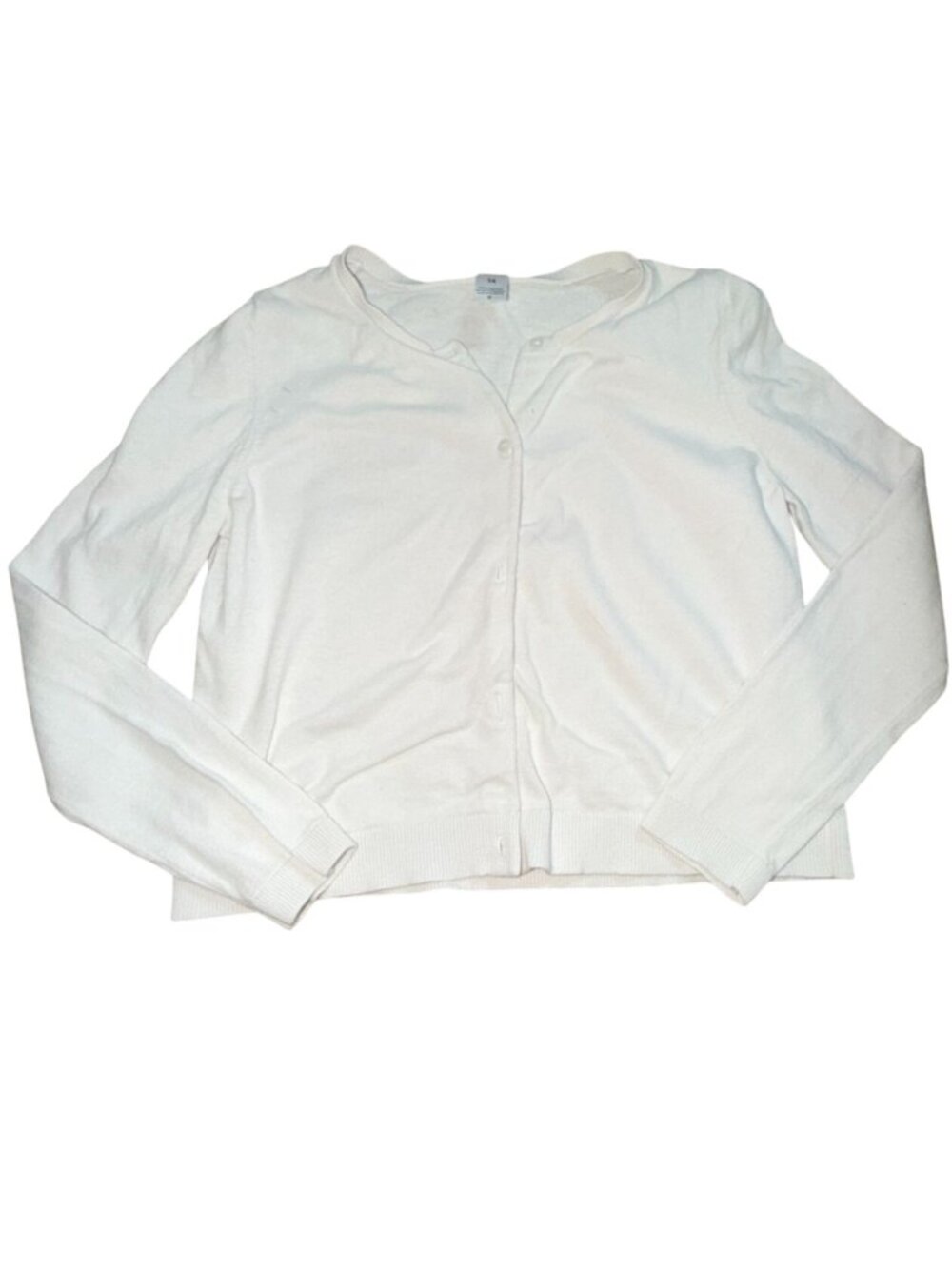 Carter's Girls Button Front Knit Cardigan-White-Size 14-GUC